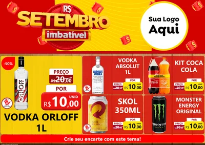 Modelo de Encarte para Encarte A4 Horizontal com o tema Setembro Imbatível para Distribuidora de bebidas