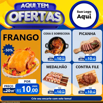 Modelo de Rede Social para Feed Facebook com o tema Aqui Tem Ofertas para Assados