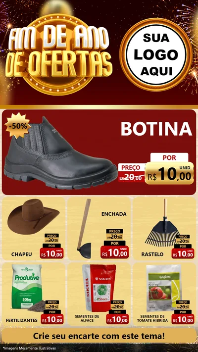 Modelo de Rede Social para Stories com o tema Fim de Ano de Ofertas para Agropecuária