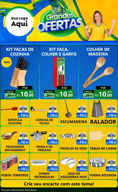 Modelo de Encarte para Encarte Grande com o tema Grandes Ofertas para Utilidades Domésticas