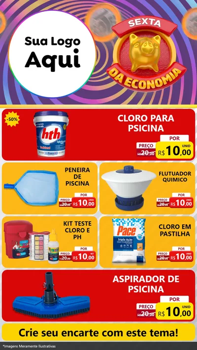 Modelo de TV para TV Vertical com o tema Sexta da Economia para Produtos para Piscina