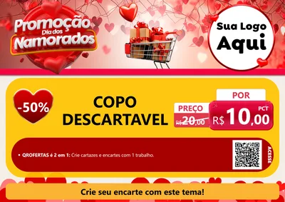 Modelo de Cartaz para Cartaz A4 Horizontal com o tema Promoção Dia dos Namorados para Embalagens