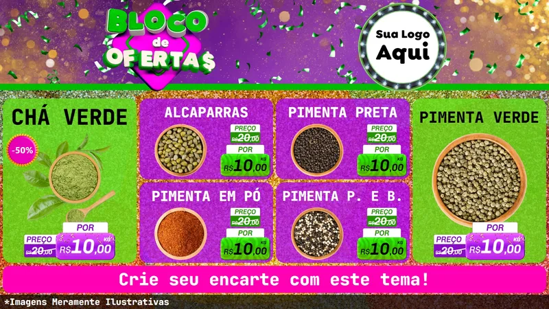 Modelo de TV para TV Horizontal com o tema Bloco de Ofertas para Produtos Naturais