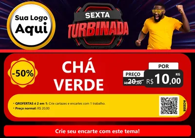 Modelo de Cartaz para Cartaz A4 Horizontal com o tema Sexta Turbinada para Produtos Naturais