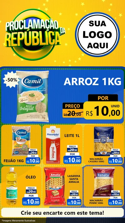 Modelo de Rede Social para Stories com o tema Proclamação da República para Supermercado
