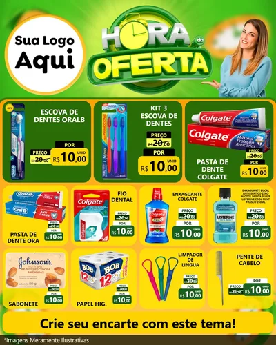 Modelo de Rede Social para Feed Instagram com o tema Hora da Oferta para Higiene Pessoal