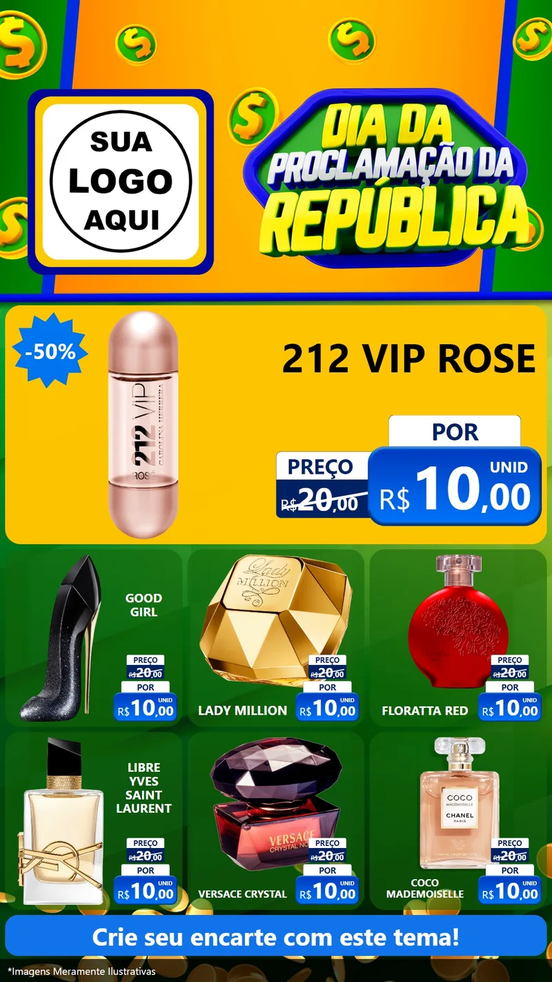Modelo de Rede Social para Stories com o tema Dia Da Proclamação da República para Perfumes
