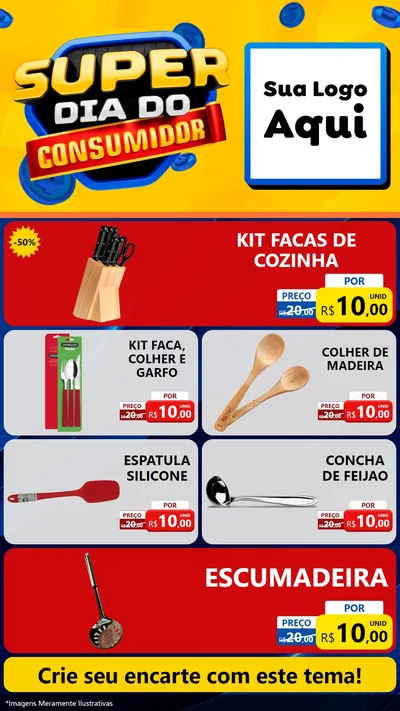Modelo de TV para TV Vertical com o tema Super Dia do Consumidor para Utilidades Domésticas