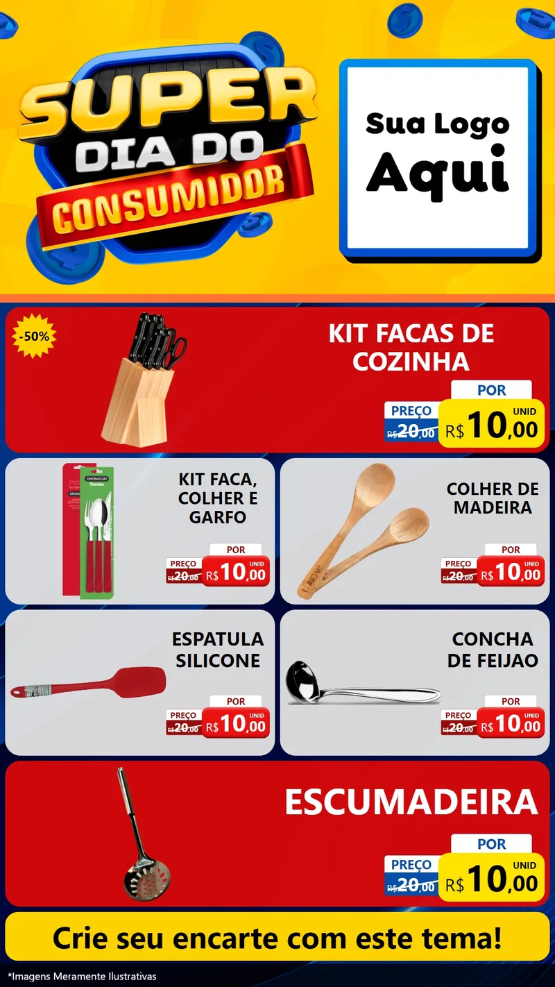 Modelo de TV para TV Vertical com o tema Super Dia do Consumidor para Utilidades Domésticas