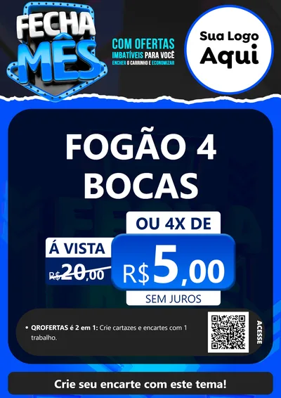 Modelo de Cartaz para Cartaz A4 Vertical com o tema Fecha Mês para Móveis e Eletro