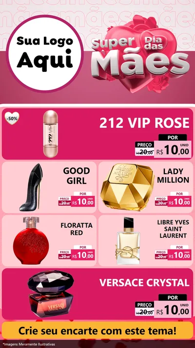 Modelo de TV para TV Vertical com o tema Super Dia Das Mães para Perfumes
