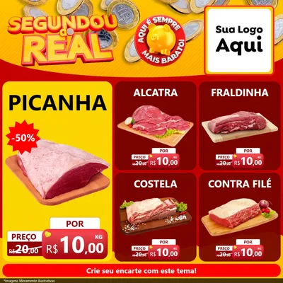 Modelo de Rede Social para Feed Facebook com o tema Segundou do Real para Açougue