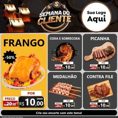Modelo de Rede Social para Feed Facebook com o tema Semana do Cliente para Assados