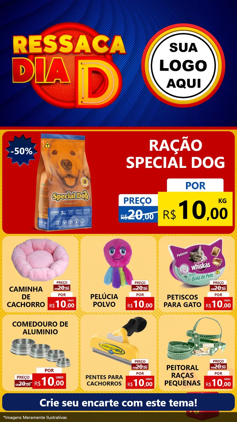 Modelo de Rede Social para Stories com o tema Ressaca Dia D para Pet Shop