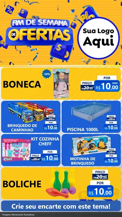 Modelo de TV para TV Vertical com o tema Fim de Semana de Ofertas para Brinquedos