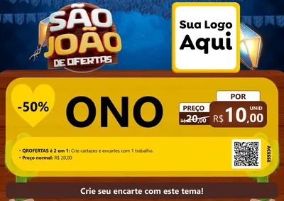 Modelo de Cartaz para Cartaz A4 Horizontal com o tema São João Ofertas Imbatíveis! - Junina para Óticas