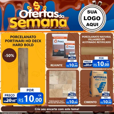 Modelo de Rede Social para Feed Facebook com o tema Ofertas da Semana - Páscoa para Pisos e revestimentos
