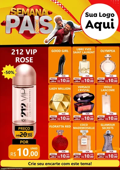 Modelo de Encarte para Encarte A4 Vertical com o tema Semana Dos Pais para Perfumes