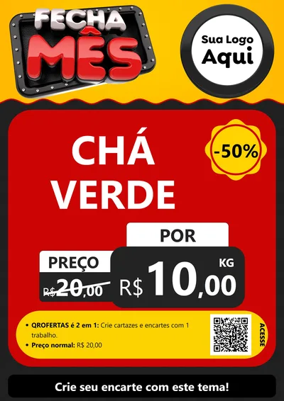 Modelo de Cartaz para Cartaz A4 Vertical com o tema Fecha Mês para Produtos Naturais