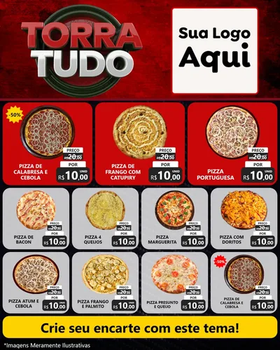 Modelo de Rede Social para Feed Instagram com o tema Torra Tudo para Pizzaria