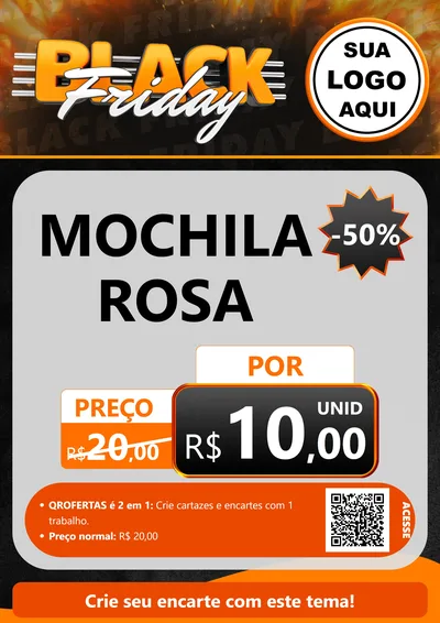 Modelo de Cartaz para Cartaz A4 Vertical com o tema Black Friday para Papelaria