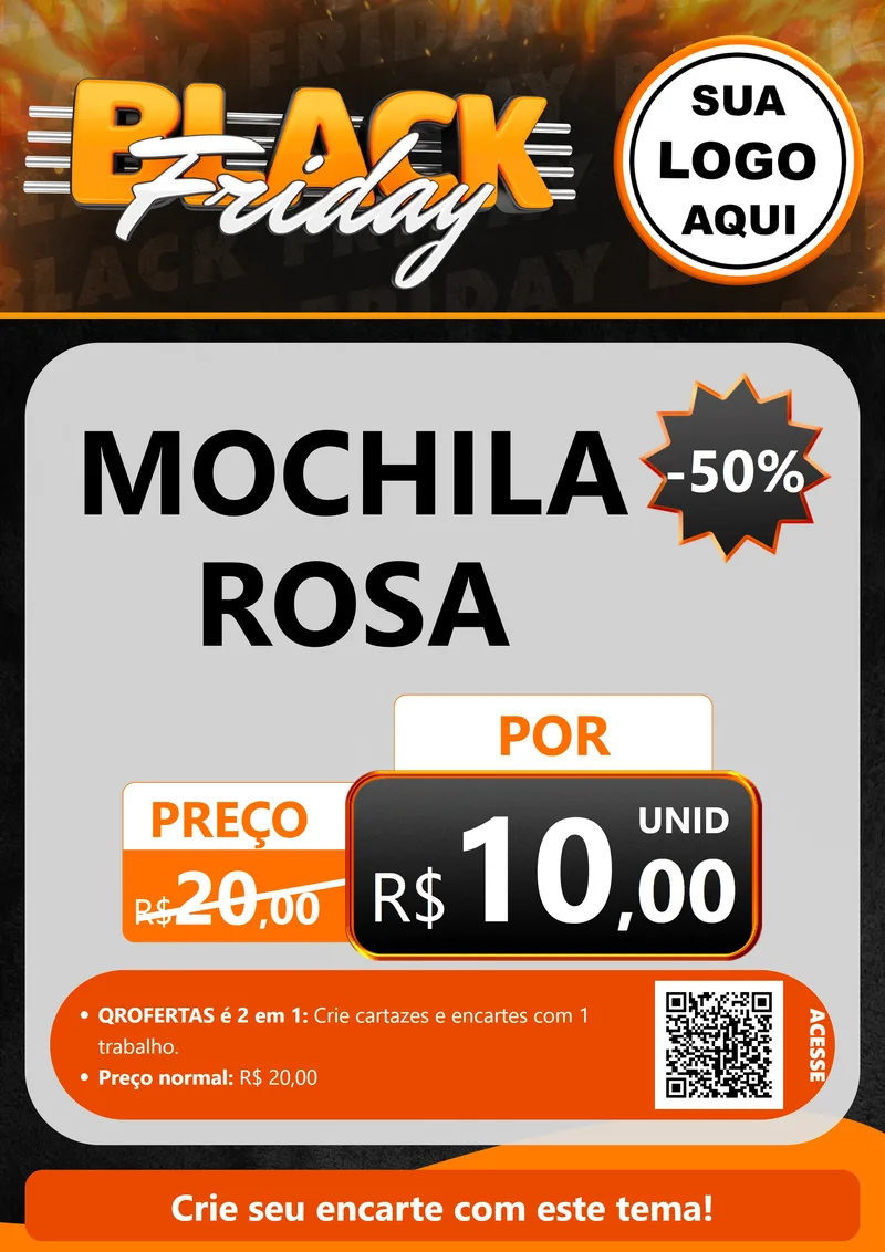 Modelo de Cartaz para Cartaz A4 Vertical com o tema Black Friday para Papelaria
