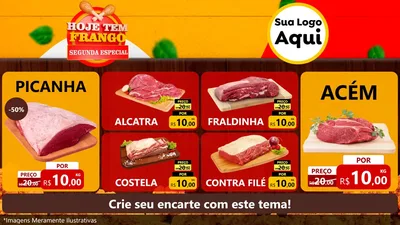 Modelo de TV para TV Horizontal com o tema Hoje tem Frango Segunda Especial para Açougue