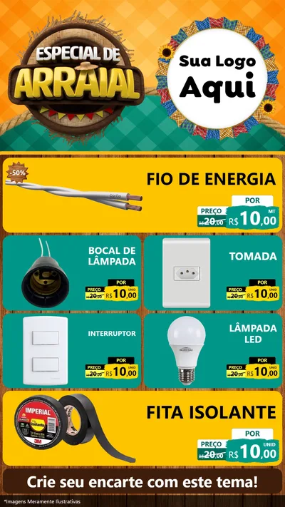 Modelo de TV para TV Vertical com o tema Especial De Arraial para Materiais Elétricos