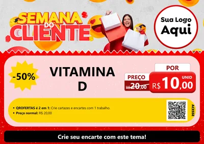 Modelo de Cartaz para Cartaz A4 Horizontal com o tema Semana do Cliente para Farmácia
