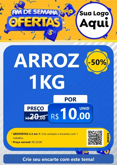 Modelo de Cartaz para Cartaz A4 Vertical com o tema Fim de Semana de Ofertas para Supermercado