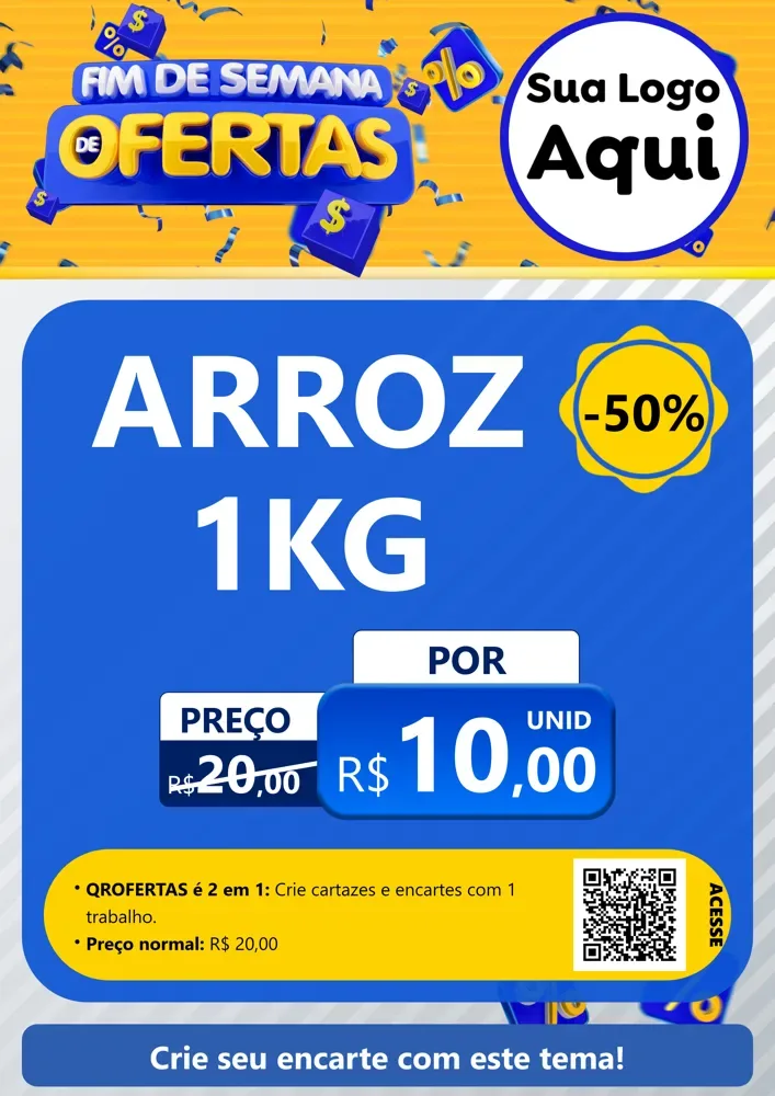 Modelo de Cartaz para Cartaz A4 Vertical com o tema Fim de Semana de Ofertas para Supermercado