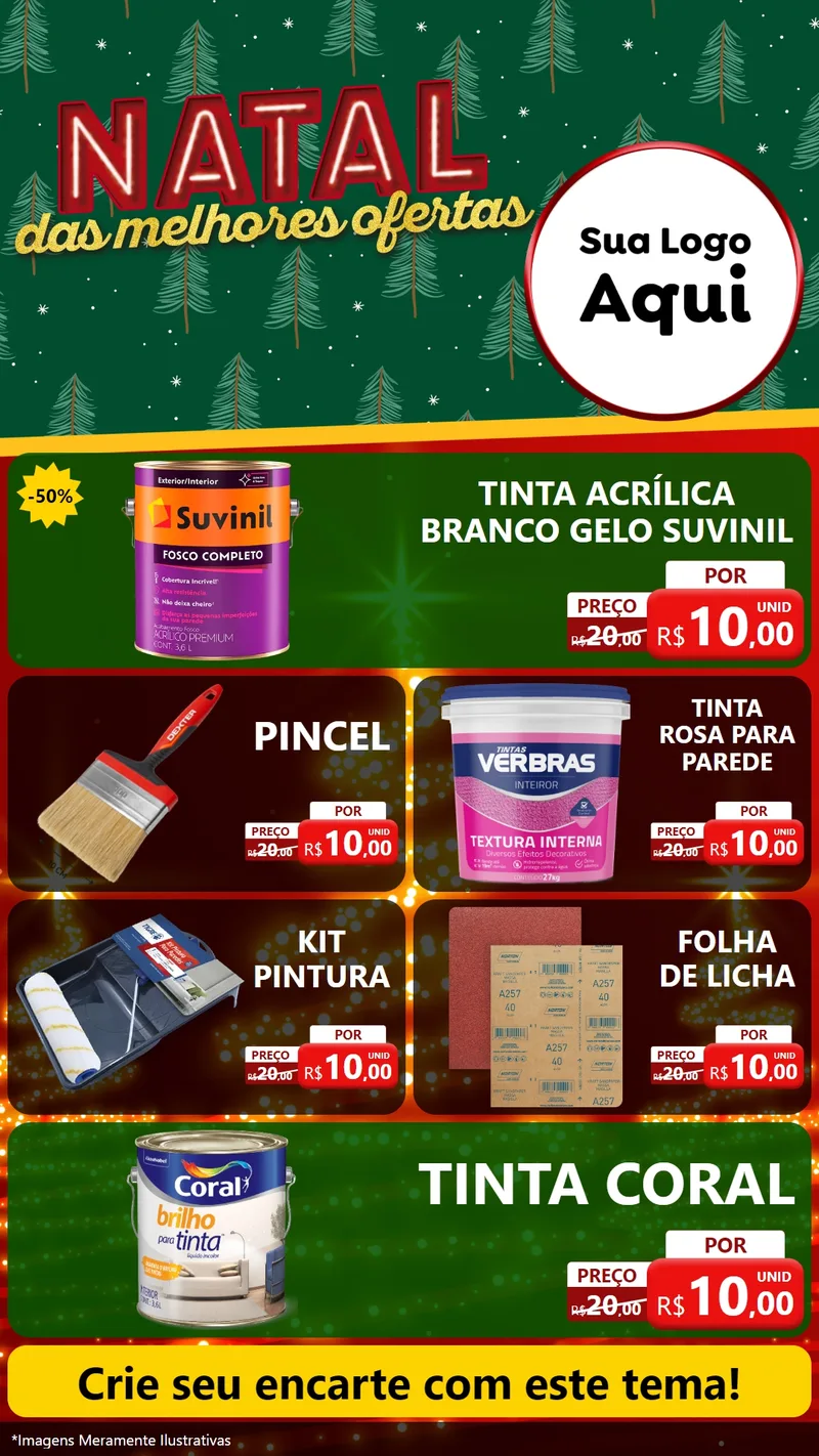 Modelo de TV para TV Vertical com o tema Natal das Melhores Ofertas para Tintas e Ferramentas