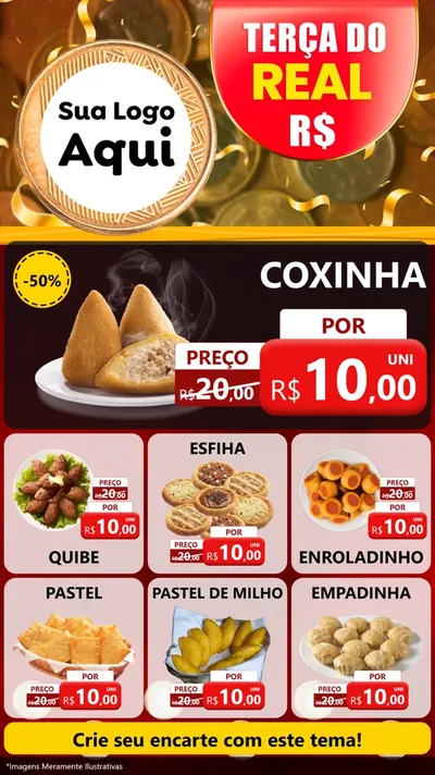 Modelo de Rede Social para Stories com o tema Terça do Real para Salgadaria