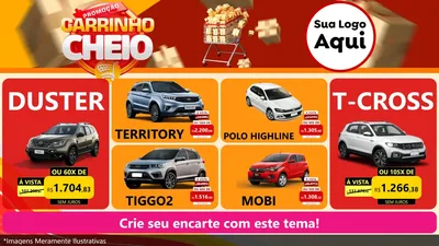 Modelo de TV para TV Horizontal com o tema Promoção carrinho cheio para Concessionaria de Carros