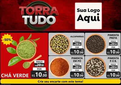 Modelo de Encarte para Encarte A4 Horizontal com o tema Torra Tudo para Produtos Naturais