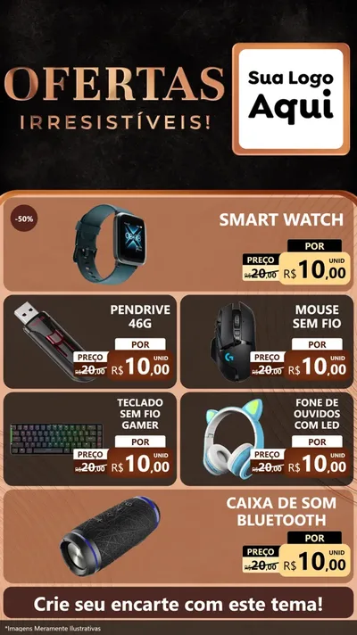Modelo de TV para TV Vertical com o tema Ofertas Irresistíveis! para Informática