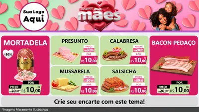 Modelo de TV para TV Horizontal com o tema Dia das Mães para Frios e Laticínios