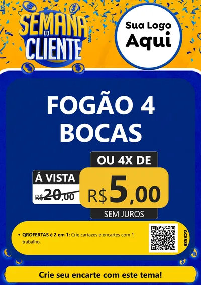 Modelo de Cartaz para Cartaz A4 Vertical com o tema Semana do Cliente para Móveis e Eletro