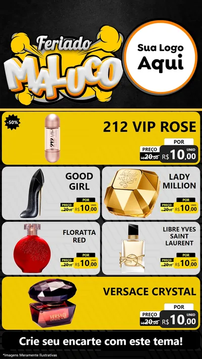 Modelo de TV para TV Vertical com o tema Feriado Maluco para Perfumes