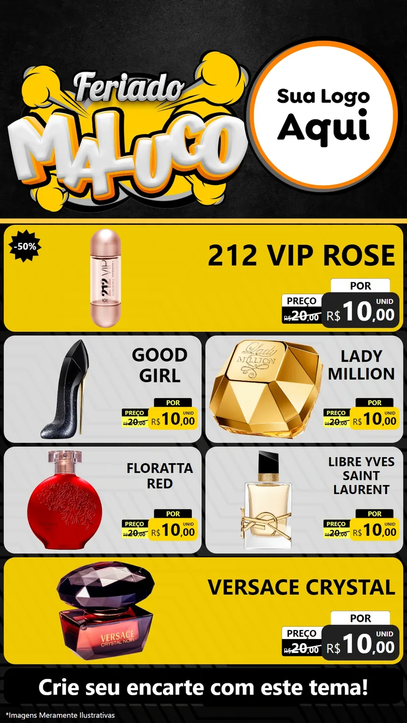 Modelo de TV para TV Vertical com o tema Feriado Maluco para Perfumes