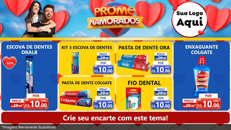 Modelo de TV para TV Horizontal com o tema Promo dos Namorados para Higiene Pessoal
