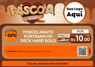 Modelo de Cartaz para Cartaz A4 Horizontal com o tema Páscoa de Ofertas para Pisos e revestimentos