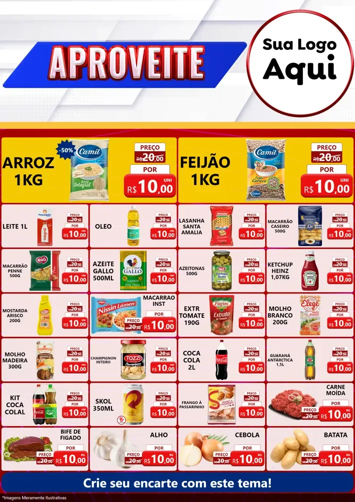Modelo de Encarte para Encarte A4 Vertical com o tema Aproveite para Supermercado