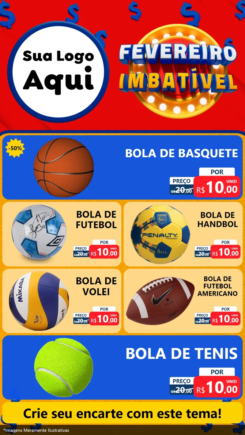 Modelo de TV para TV Vertical com o tema Fevereiro Imbatível para Artigos Esportivos