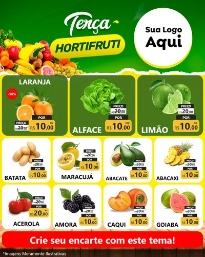 Modelo de Rede Social para Feed Instagram com o tema Terça hortifruti para Hortifrúti