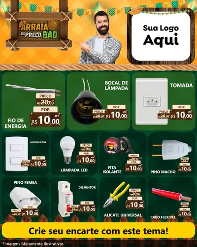 Modelo de Rede Social para Feed Instagram com o tema Arraiá do preço bão para Materiais Elétricos