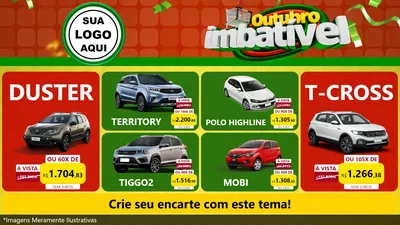 Modelo de TV para TV Horizontal com o tema Outubro Imbatível para Concessionaria de Carros
