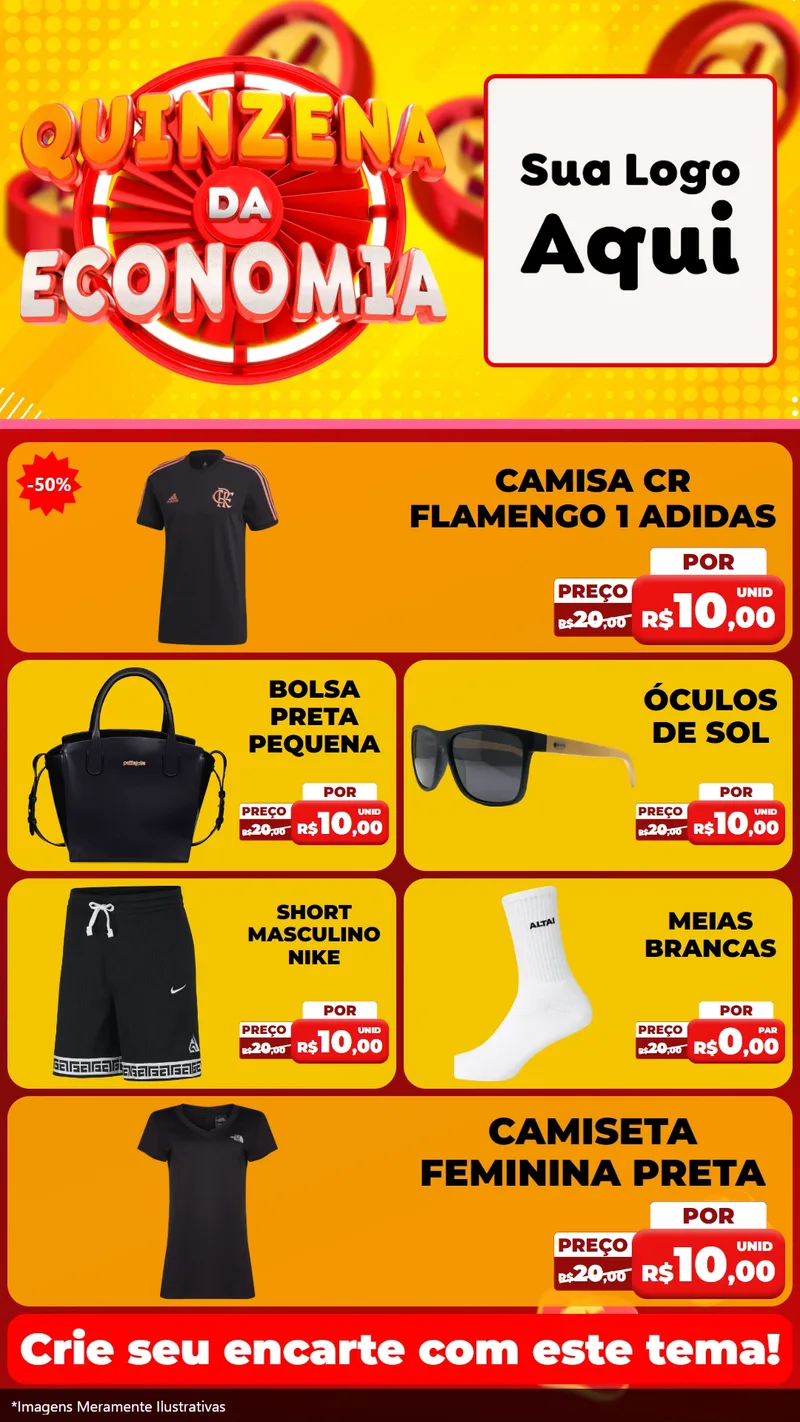 Modelo de TV para TV Vertical com o tema Quinzena Da Economia para Roupas e acessórios