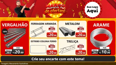 Modelo de TV para TV Horizontal com o tema Março de Ofertas! para Ferragens
