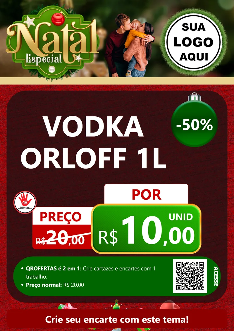 Modelo de Cartaz para Cartaz A4 Vertical com o tema Natal Especial para Distribuidora de bebidas
